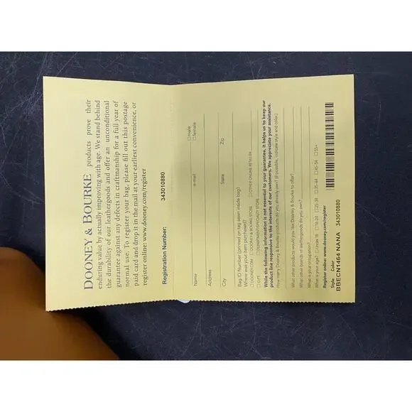 Dooney & Bourke Beacon Vachetta Leather Zip Tote TAN BROWN NWTS PURSE GORGEOUS - Picture 7 of 9